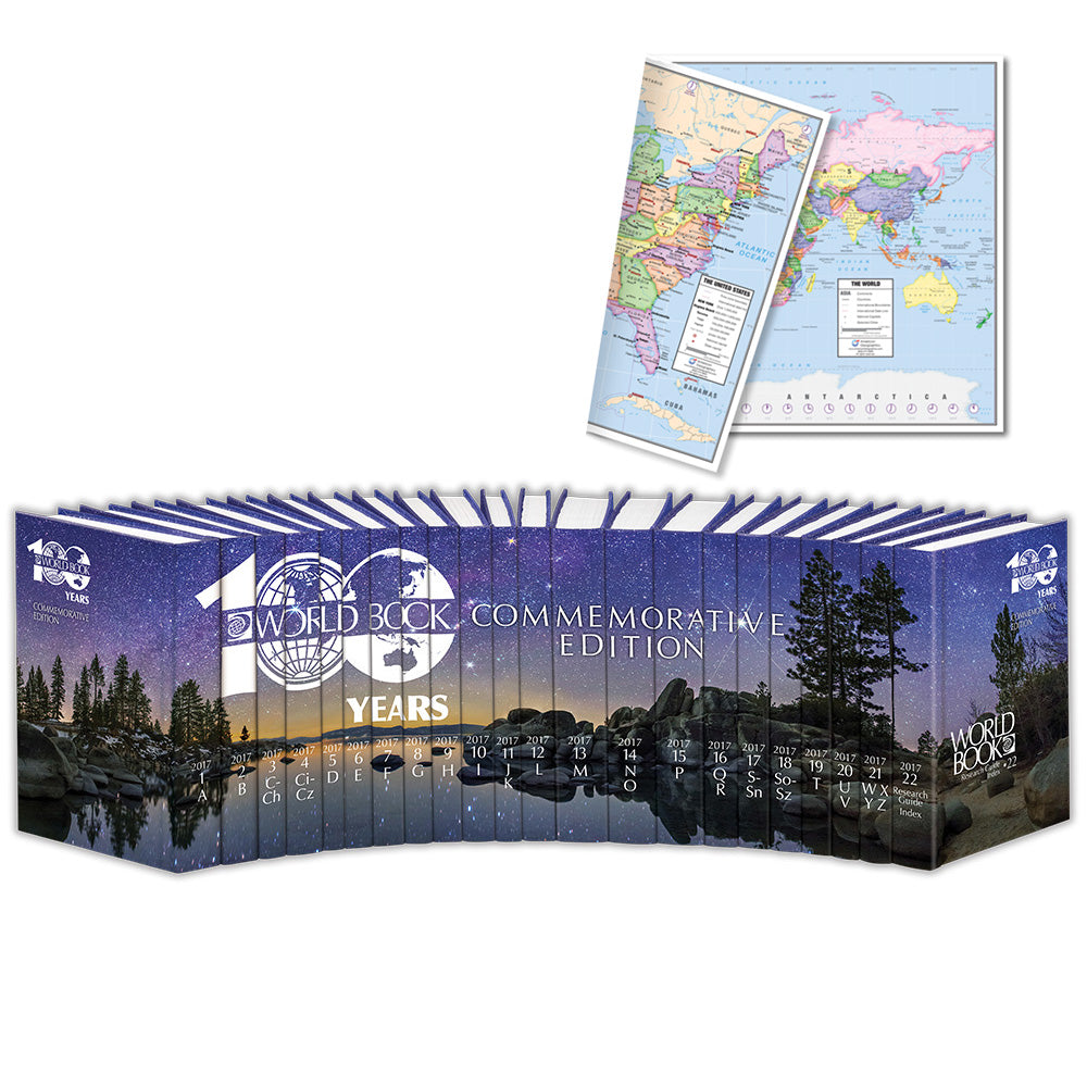 World Book Encyclopedia 2017 Edition + World/US Desk Map